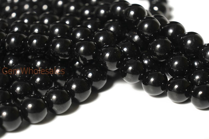 15.5" 6mm/8mm/10mm/12mm natural Black Tourmaline stone round beads