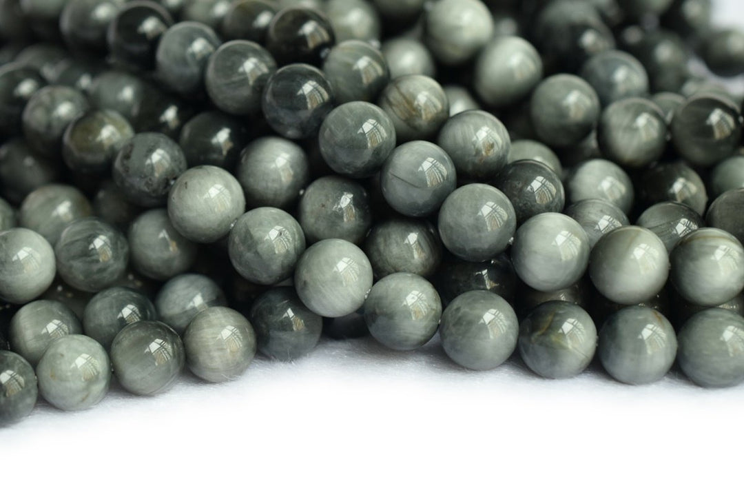 15.5" 8mm Natural eagle eye stone round gemstone beads, grey tiger eye