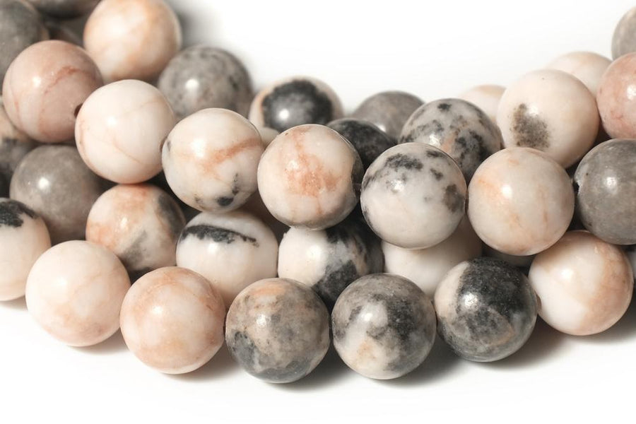 15.5" 8mm Natural pink Zebra jasper round semi precious stone beads