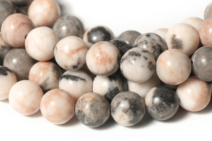 15.5" 6mm Natural pink Zebra jasper round semi precious stone beads