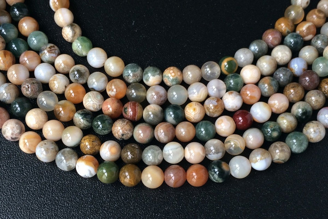 15.5" 4mm natural green ocean jasper Agate round semi precious stone beads