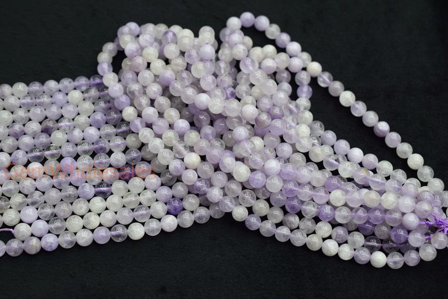 Milky amethyst - round- beads supplier