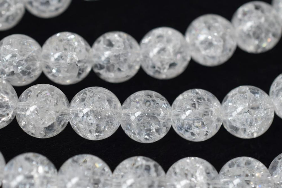 15.5" Natural cracked crystal 10mm round beads, gemstone,semi-precious stone,rock Quartz