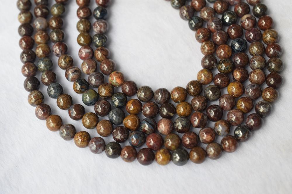 15.5" 4mm/6mm/8mm natural pietersite stone brown blue round beads