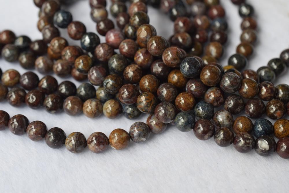 15.5" 4mm/6mm/8mm natural pietersite stone brown blue round beads