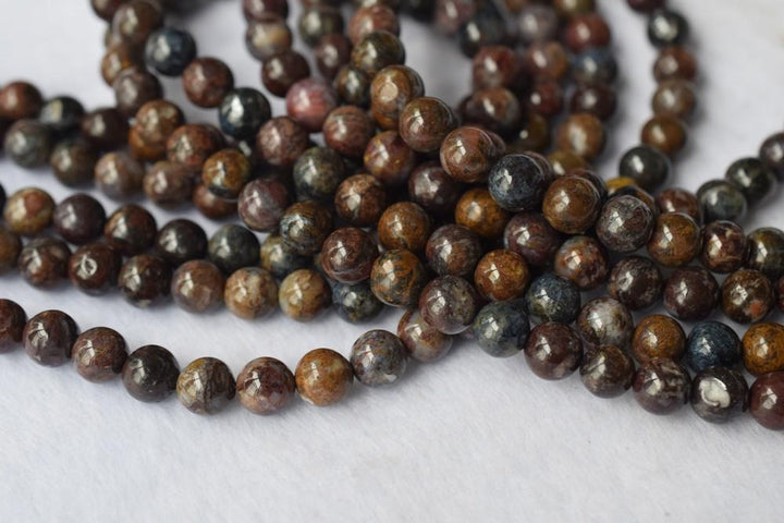 15.5" 4mm/6mm/8mm natural pietersite stone brown blue round beads