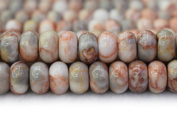 15.5 Natural Redline Marble 8mm/10mm round beads