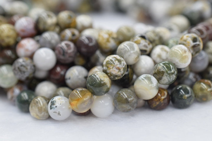 15.5" 8mm/10mm/12mm natural green ocean jasper Agate round beads