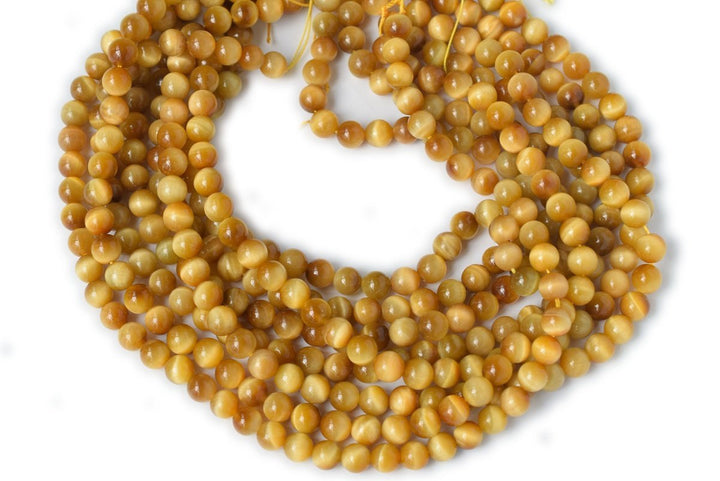 15.5"Golden tiger eye 8mm round beads natural, top quality golden yellow color semi-precious stone