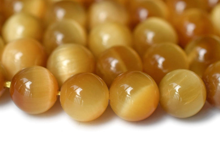 15.5"Golden tiger eye 8mm round beads natural, top quality golden yellow color semi-precious stone