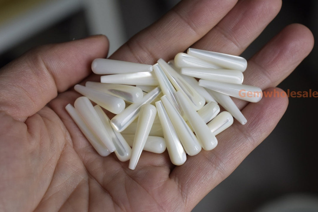 White MOP - Tear drop- beads supplier