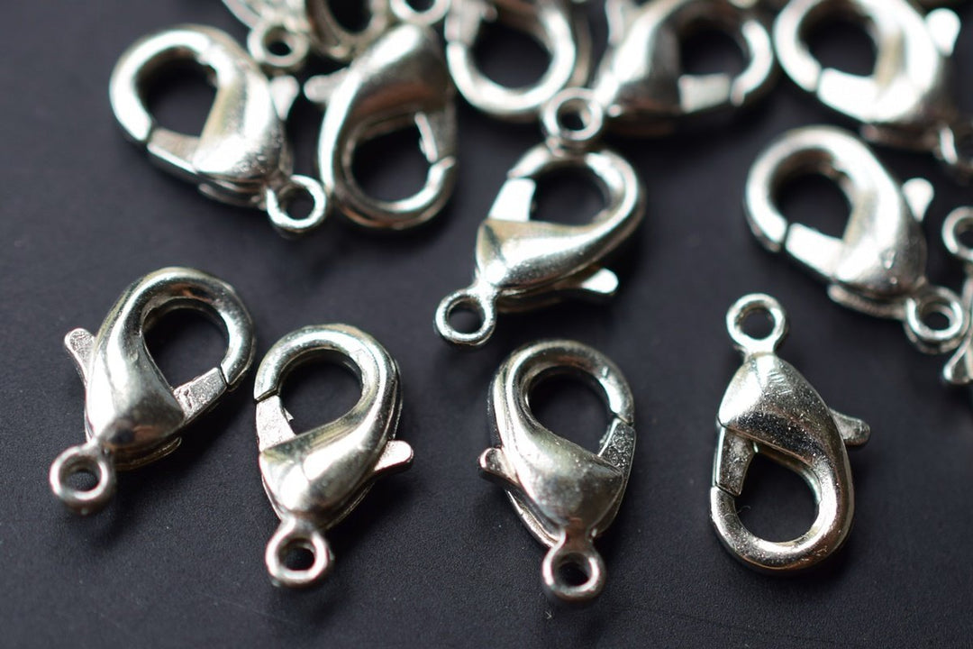 20PCS 12x6mm Silver color Alloy metal jewelry lobster claw clasps