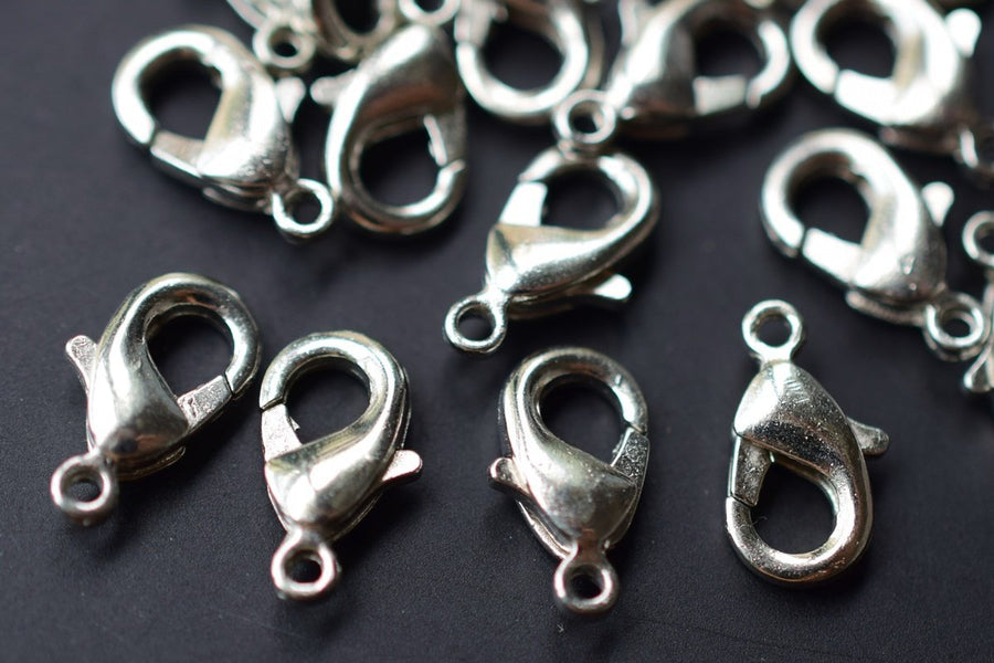 20PCS 12x6mm Silver color Alloy metal jewelry lobster claw clasps