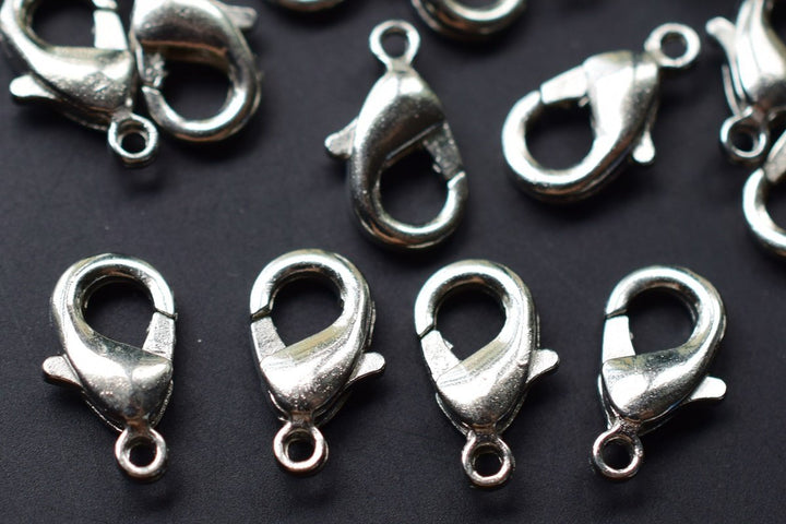 20PCS 12x6mm Silver color Alloy metal jewelry lobster claw clasps