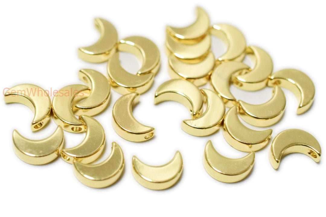 10pcs 10x7mm gold plated copper metal moon jewelry findings