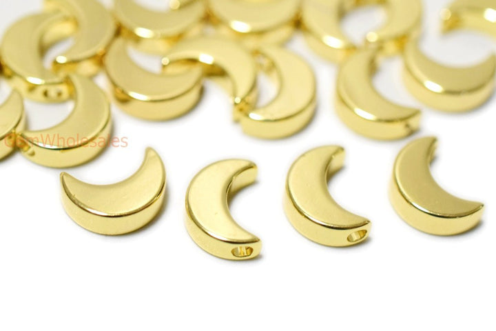 10pcs 10x7mm gold plated copper metal moon jewelry findings
