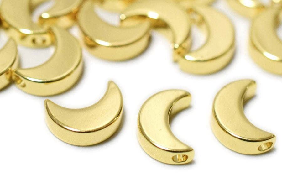 10pcs 10x7mm gold plated copper metal moon jewelry findings