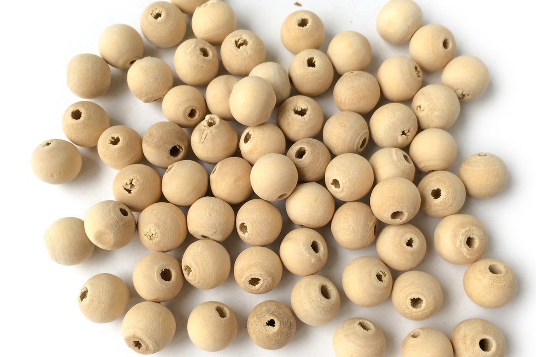 100pcs Natural Wooden round beads 8mm, beige wood beads, ~2mm hole