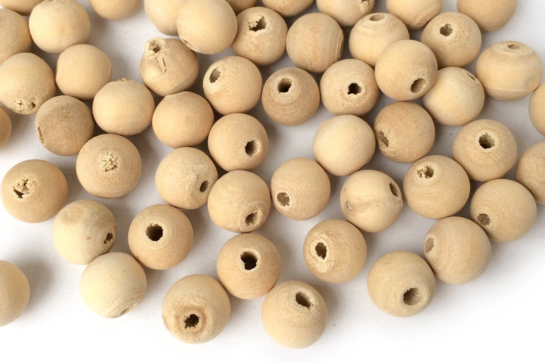 100pcs Natural Wooden round beads 8mm, beige wood beads, ~2mm hole