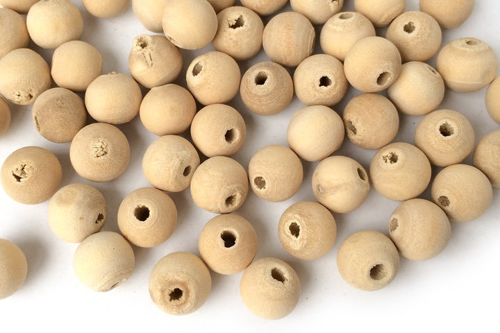 100pcs Natural Wooden round beads 8mm, beige wood beads, ~2mm hole