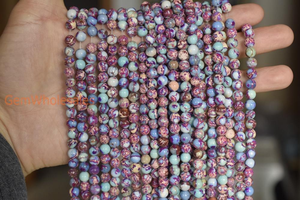 Sediment,impression jasper,emperor jasper,Aqua terra jasper - Round- beads supplier
