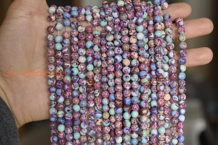 Sediment,impression jasper,emperor jasper,Aqua terra jasper - Round- beads supplier