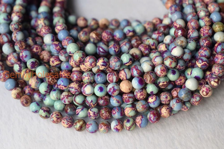 Sediment,impression jasper,emperor jasper,Aqua terra jasper - Round- beads supplier