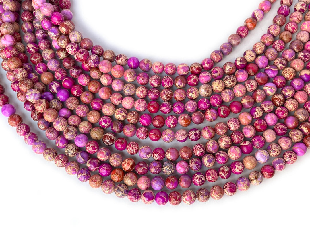 15.5" 8mm purple red emperor jasper round beads, Sea Sediment