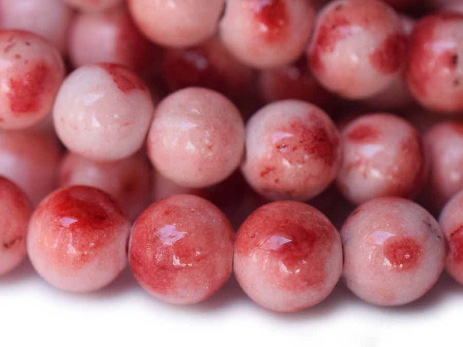15“ 8mm red Dyed jade round beads for jewelry making