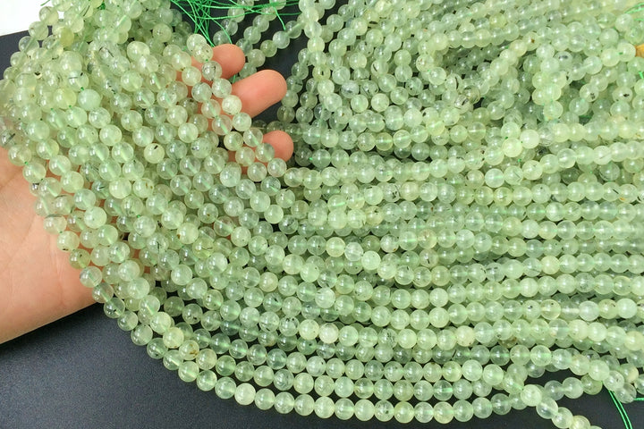 15.5" 8mm Natural prehnite stone Round beads, green Semi precious stone A