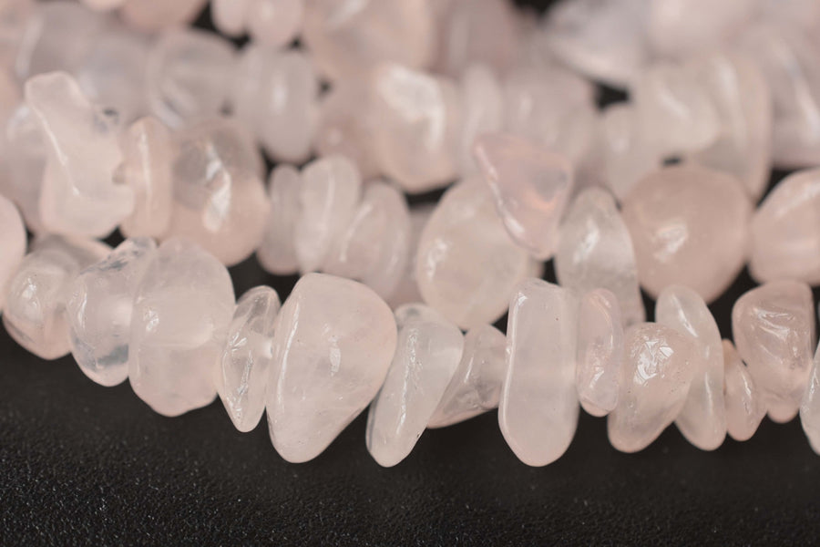 34" Natural Rose quartz 5x10mm chips beads, pink crystal