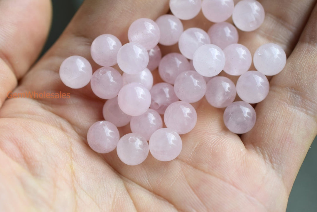 rose quartz - Round- beads supplier