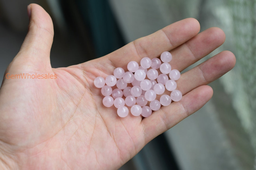 rose quartz - Round- beads supplier