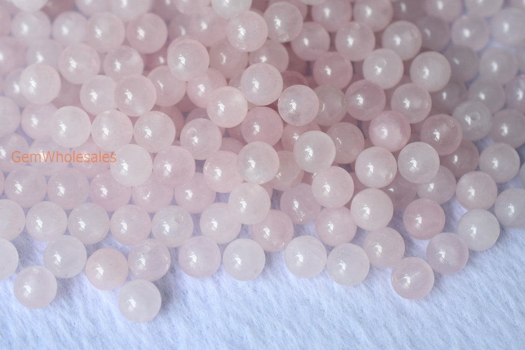 rose quartz - Round- beads supplier