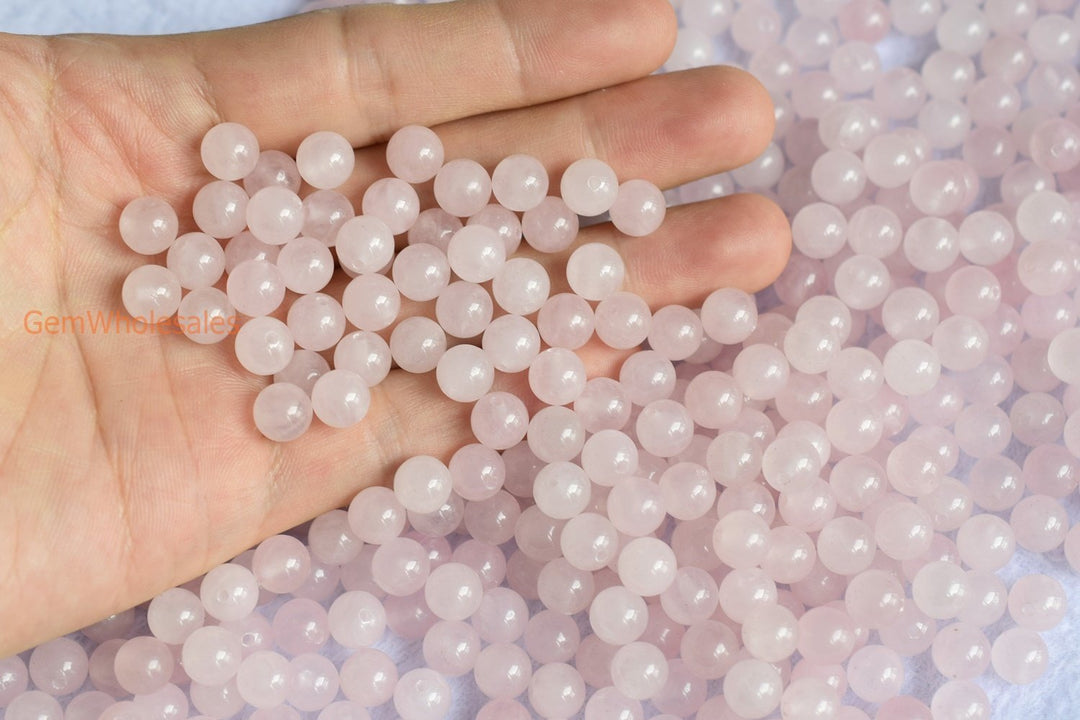 rose quartz - Round- beads supplier