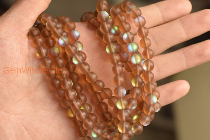 Synthetic Moonstone - Round- beads supplier