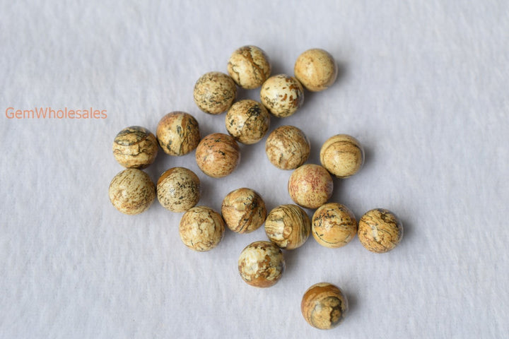 Picture jasper - Round- beads supplier
