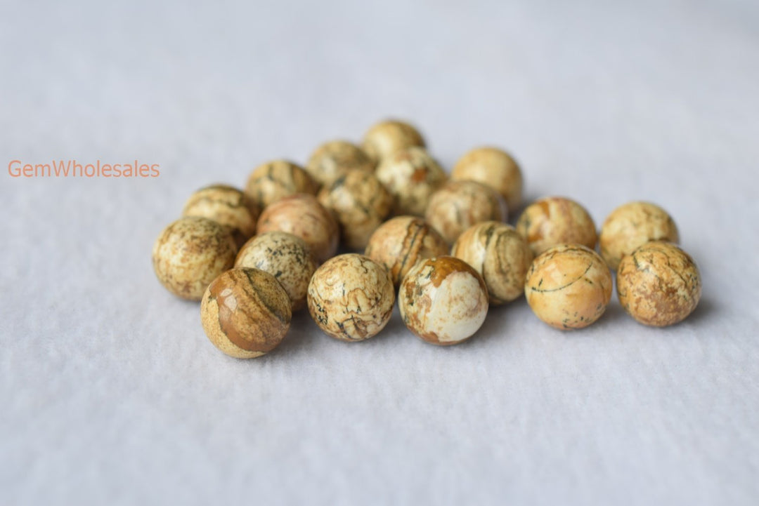 Picture jasper - Round- beads supplier