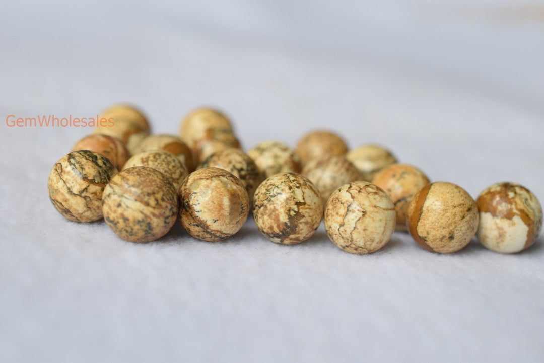 Picture jasper - Round- beads supplier