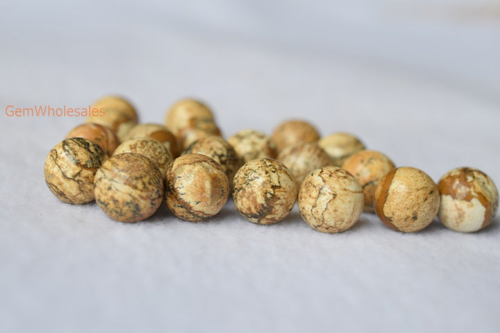 Picture jasper - Round- beads supplier