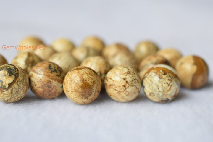 Picture jasper - Round- beads supplier