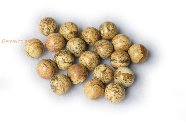 Picture jasper - Round- beads supplier