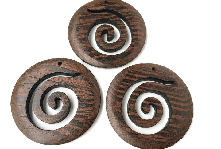 10pcs 50mm Brown Wooden round pendant, wood earrings pendant charm accessory