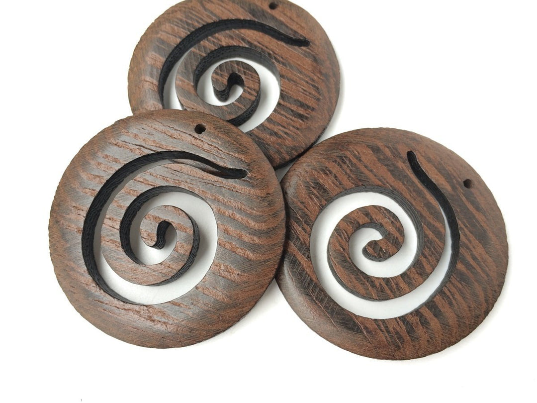 10pcs 50mm Brown Wooden round pendant, wood earrings pendant charm accessory