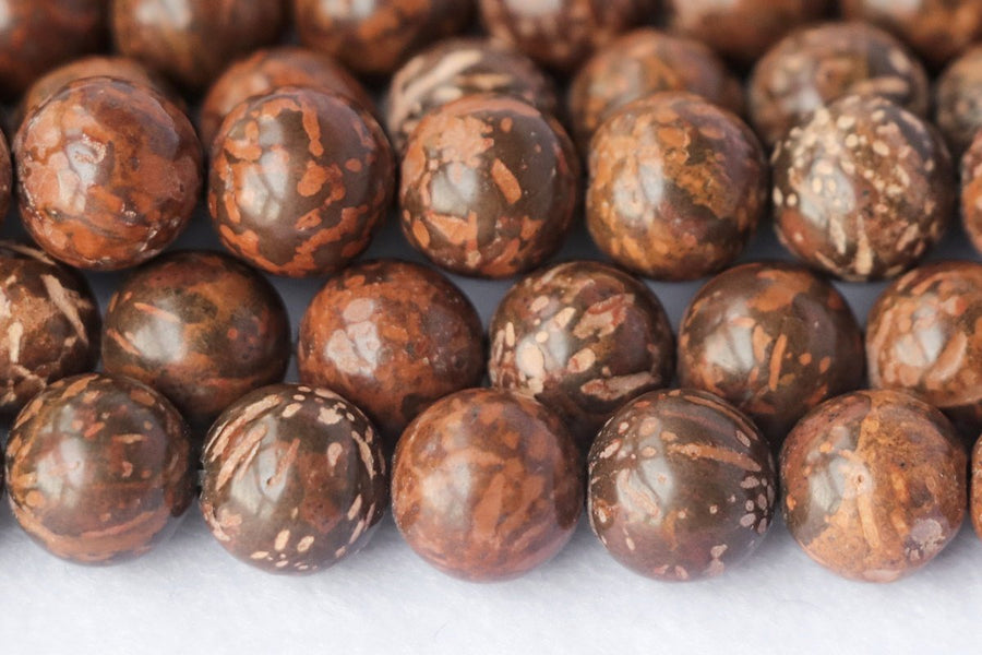 15.5" 8mm Natural brown Firework Jasper round jewelry beads
