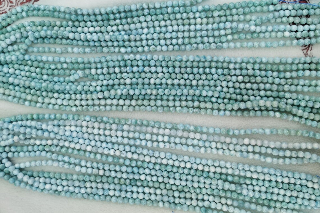 15.5" 6mm A Natural genuine larimar round gemstone jewelry beads