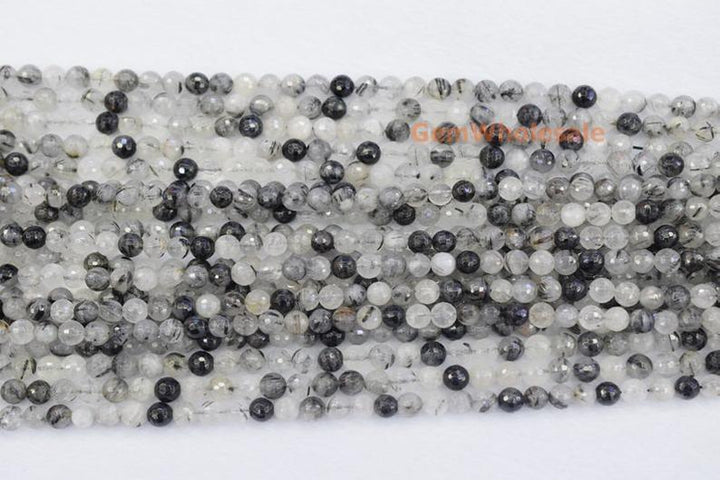 Rutilated Quartz - Round faceted- beads supplier
