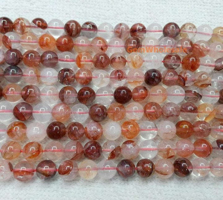 15.5" Natural Red quartz 8mm/10mm round beads,Eisenkiesel beads