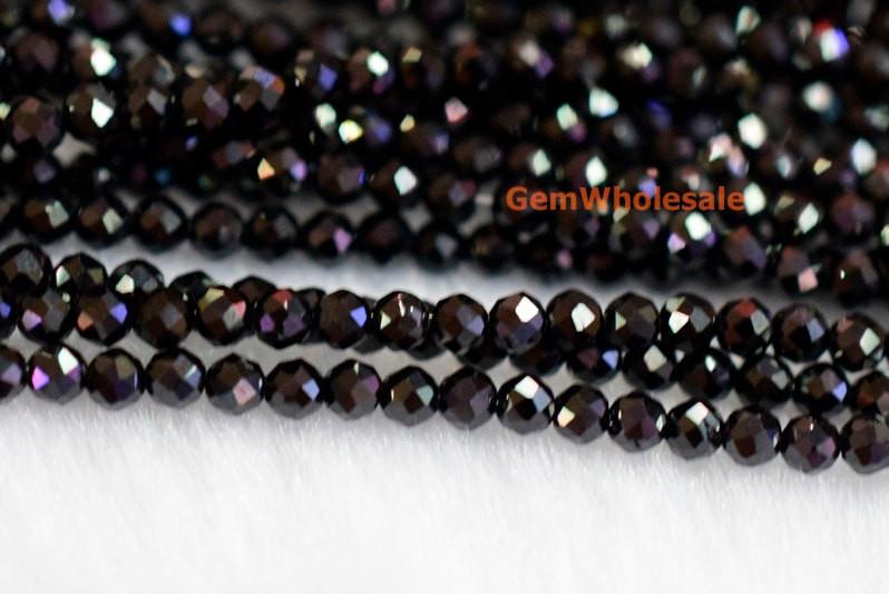 Black Spinal - Round faceted- beads supplier