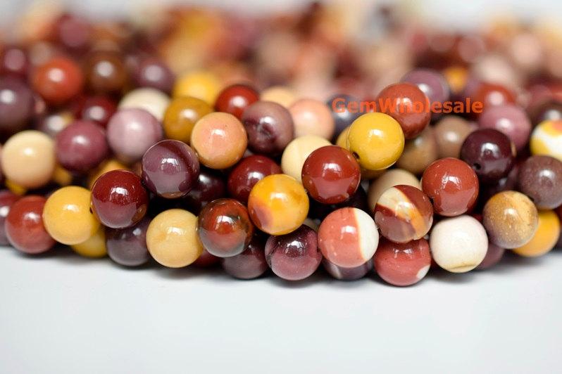 15.5" 4mm/6mm Natural moukaite/mookaite jasper round beads